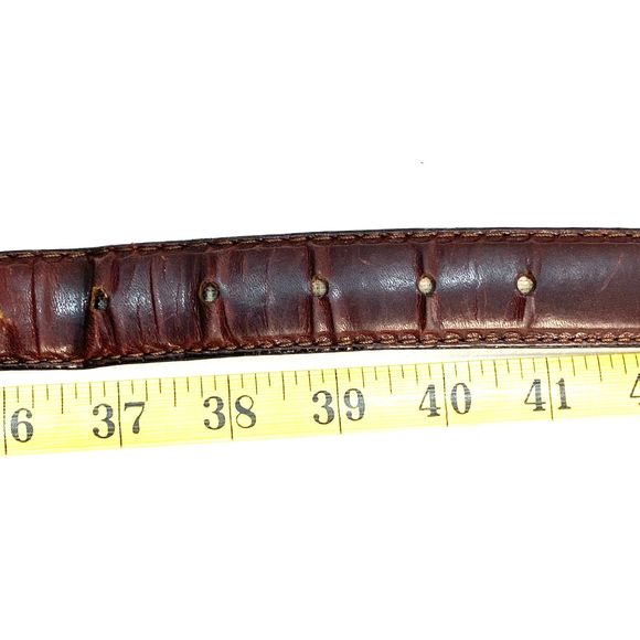Mens Distressed Belt 40 Waist Brown Oiled And Tanned Cowhide - Picture 10 of 11